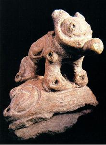 Figurine en forme de chien, ceramique, 350 Av J.C.