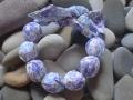 Bracelet à fleurs violettes et bleu