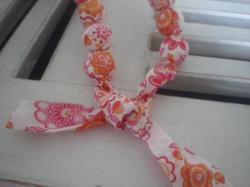 Vue détaillée Lauren orange et rose