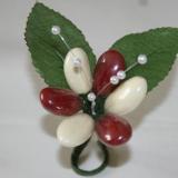 Fleur Bordeaux  ivoire