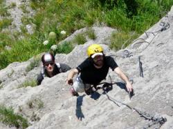 Ferratistes rencontr&eacute;s dans le d&eacute;part de la via ferrata de st Hilaire de touvet
