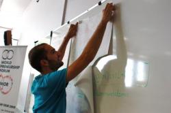 L'accrochage des affiches par groupe