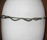 Ceinture-bijou, chenilles m�tal argent�.